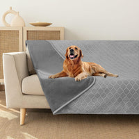 Waterproof Dog Blanket, Soft Reversible Throw for Couch & Bed Protection – Essentials for Dogs - Light Grey+grey / 52x82 Inch (Pack of 1)