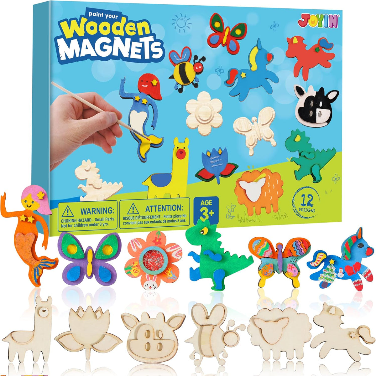 JOYIN 12 Wooden Magnet Painting Kit - Animal