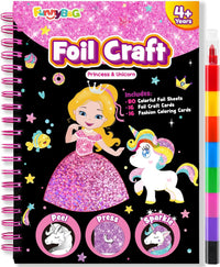 FUNNYB&G Foil Art Craft Kit for Kids - Princess