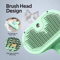 Pet Grooming Brush with Electronic Mist Spray - Green - image 4
