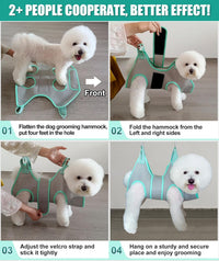 Dog Grooming Hammock Harness, Small Dog Groming Sling - S (30 LB Max) Silver Grey 6-13in - image 3