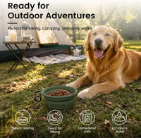 OHMO Collapsible Dog Bowls for Pet Travel, Coral&Brick Red - 2x27oz / Camo&Sage Green - image 4