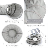 AUOON Cat Play Tunnel - Round Cat Tunnel with Bed | Interactive Cat Toys for Indoor Cats Kitten Kitty Puppy Rabbit Ferret (Light Grey)