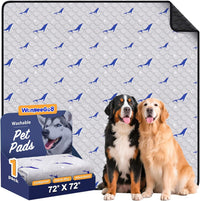 Washable Dog Pee Pads, Non-Slip Waterproof, Feather - Dolphin Pattern / 72"x72"(Pack of 1)