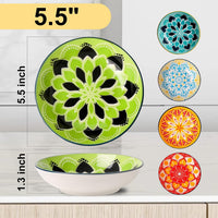 Boho 5 Ceramic Cat Bowls with Silicone Mat - image 3