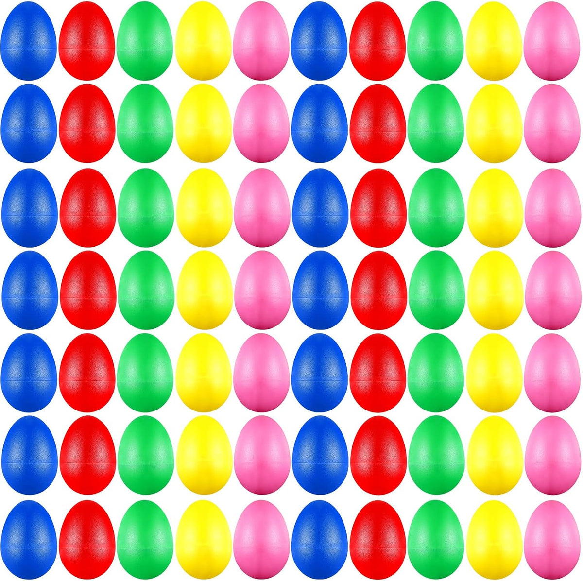 Yeshone 100 plastic egg shakers in 10 bright colors - view 5