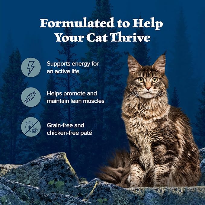 Blue Buffalo Wilderness Rocky Mountain Recipe Natural High Protein Wet Food for Adult Cats, Trout in Tasty Gravy, 5.5-oz cans, Pack of 24