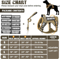 Tactical Dog Harness and Leash Set with 10 Patches for Large Dogs – Essentials for Dogs - Small / Brown - image 2