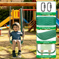 SELEWARE Black High Back Full Bucket Toddler Swing Seat w/Adjustable - Green U-shape Swing (1 Pack) - image 3