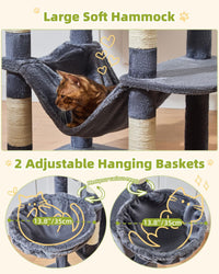 Taoqimiao 32.2in Cat Tree with Toy - Smoky Gray / 76 inch - image 4