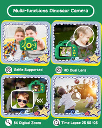 Kids Camera, Dinosaur Toddler Digital Camera for Ages 3-12 Boys Girls Childrens, Christmas Birthday - image 4