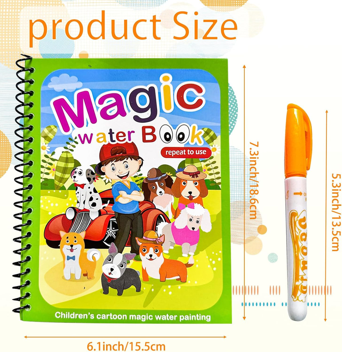Cmaqpw 14-pack reusable water coloring books with refillable water pens - view 2