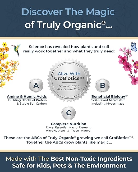 Organic Plant Magic - Truly Organic™ Fast-Acting Soluble Plant Food: All-Purpose Fertilizer Concentrate for All Flower Vegetable Herb Fruit Tree Shrub Container Garden & House Plants [Two 1 lb Bags]