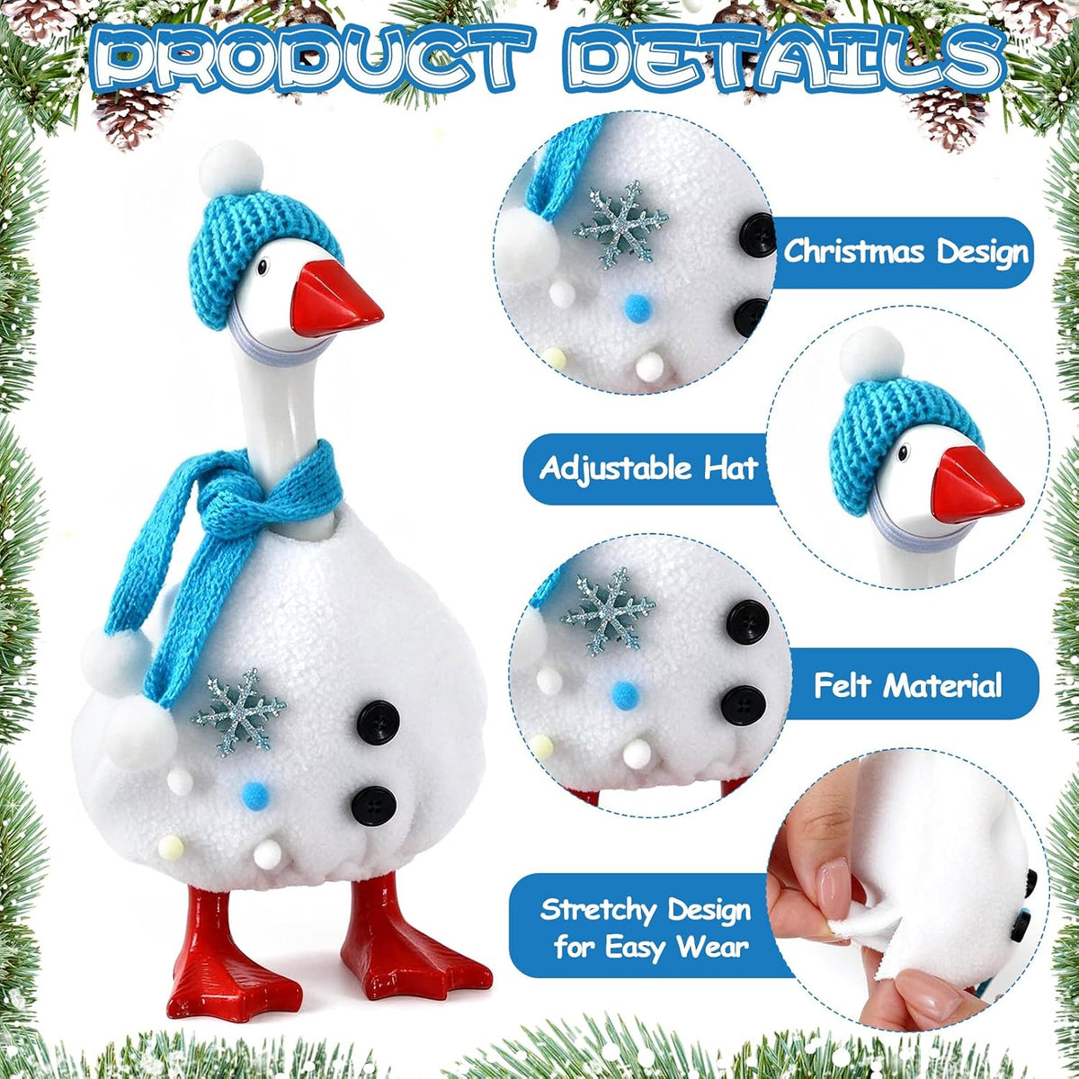 7 Inch Mini Desk Goose Outfits - Winter Color(snowman) - image 4