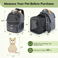 Morpilot Expandable Cat Carrier Backpack for Small Dogs & Cats Up - image 2