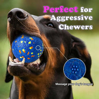 Dog Balls, Indestructible Dog Tennis Balls for Aggressive Chewers – Essentials for Dogs - Blue & Yellow (4-Pack) / Medium (3" diameter) - image 4