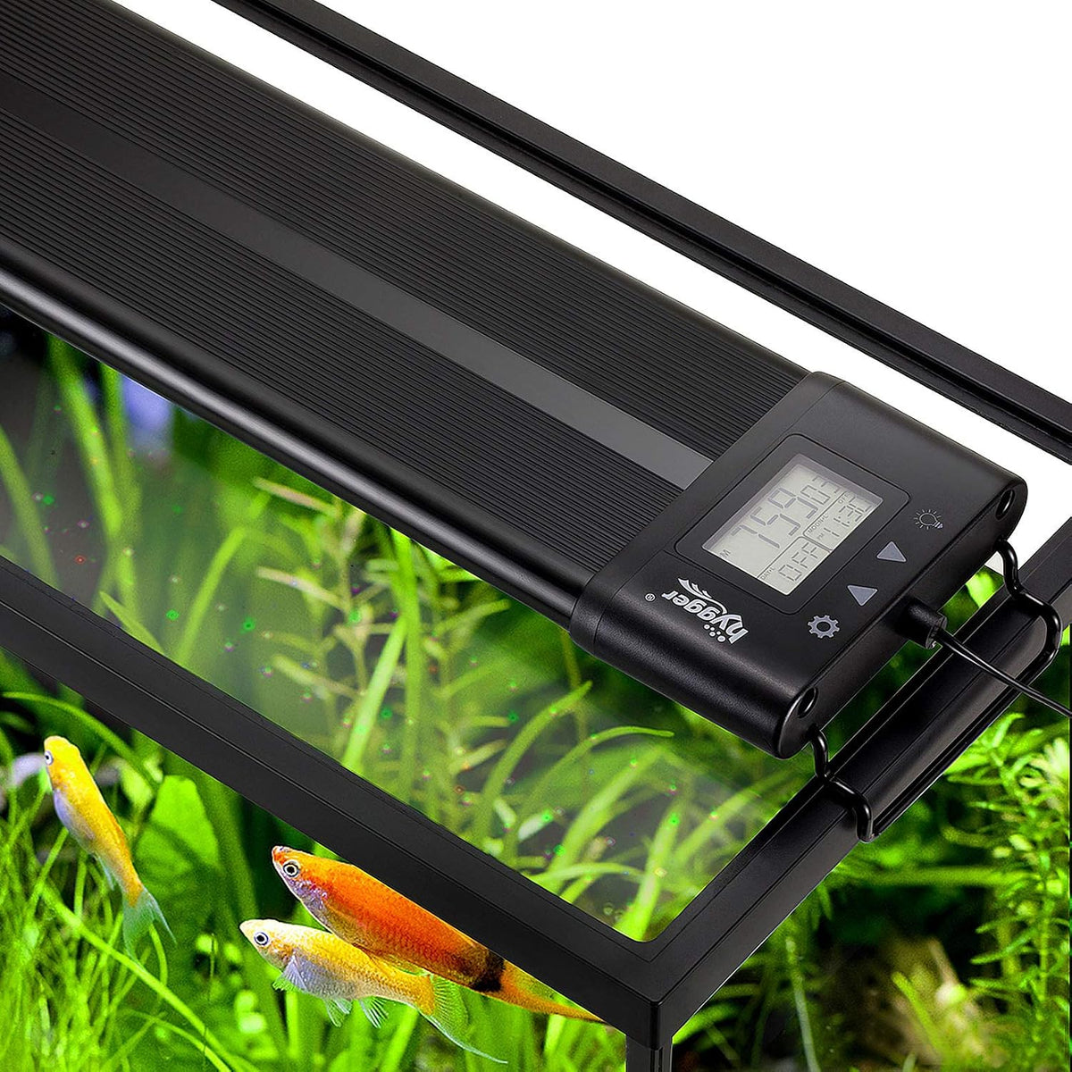 hygger Auto On Off LED Aquarium Light 48-55 Inches Dimmable 7 Colors - 36"-42"