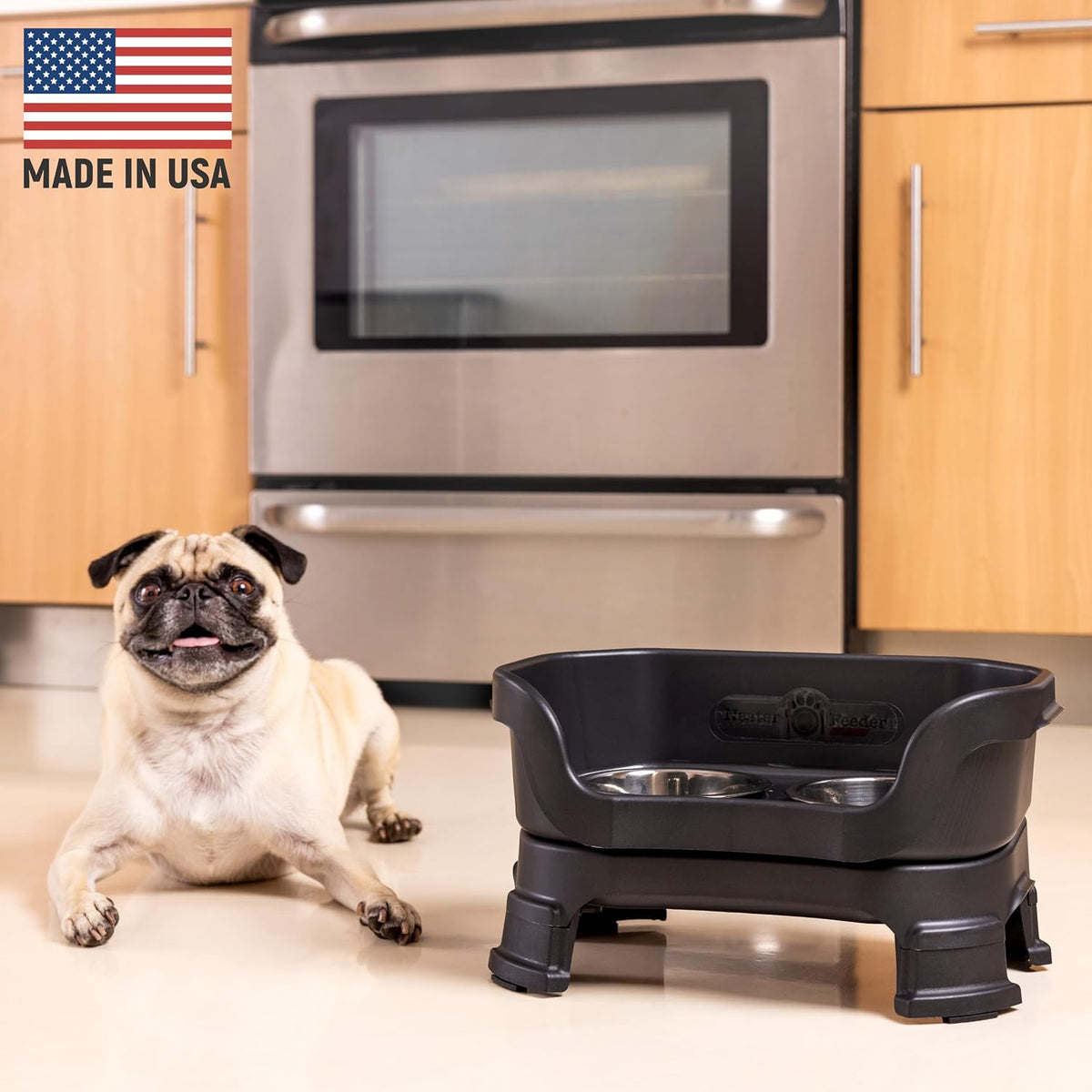 Neater Feeder Deluxe Mess-Proof Elevated Dog Bowls for Large Dogs - Small + Standard Bowl / Midnight Black - image 4