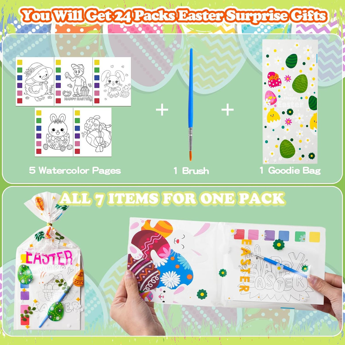 Cracoring 24 pack Halloween paint with water party favors with treat bags and brushes - view 13