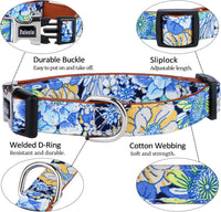 Faleela Soft &Comfy Bowtie Dog Collar - Medium (Pack of 1) / Blue flower - image 2