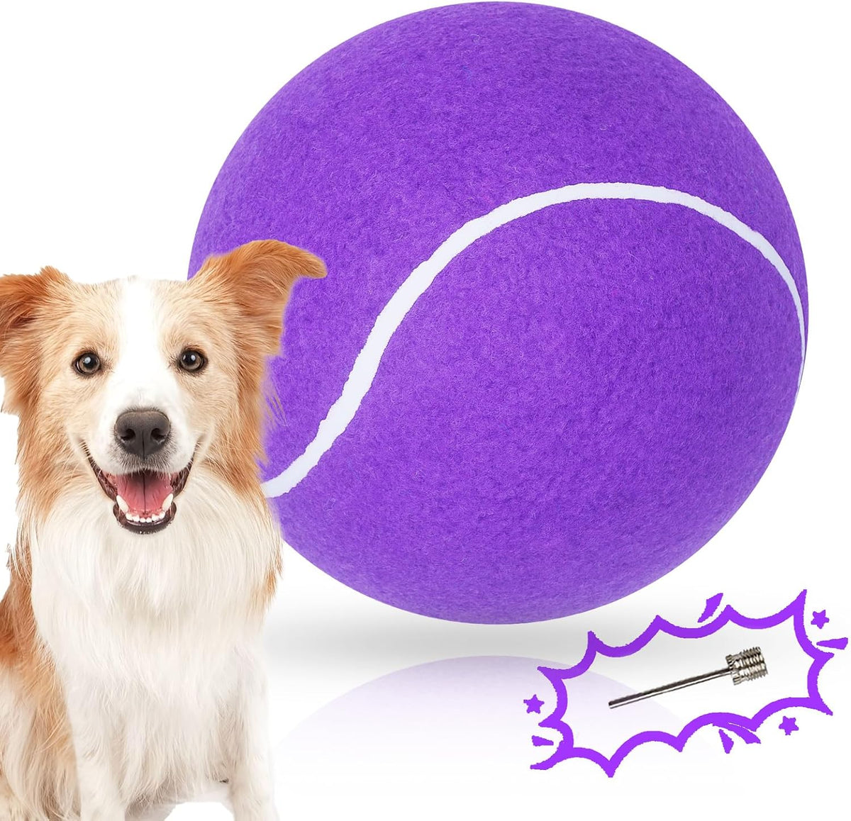 Banfeng Dog Tennis Ball, 9.5" Giant Sport Gift Toy Herding Ball for Dogs – Essentials for Dogs - purple / 9.5 inch