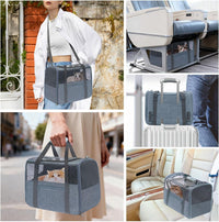 JUNGYOUN Premium Cat Carrier - Charcoal / 17.5"L x 12.4"W x 13.5"H - image 3