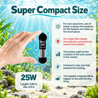 AquaMiracle 100W Small Aquarium Heater Dual LED Display for 10-20 Gal - For 3-5 Gal Aquariums - image 2