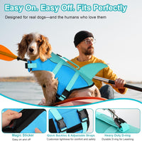 Dogcheer Dog Life Jacket, Cute Shark Dog Life Vest for Swimming Boating with Superior Buoyancy - Pool Blue / X-small - image 2