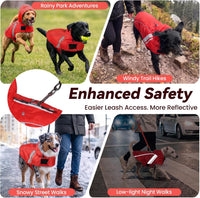 VIVAGLORY Dog Raincoat Wetoff Dog Rain Coat, XS - Red / L (26"-30" chest girth) - image 3