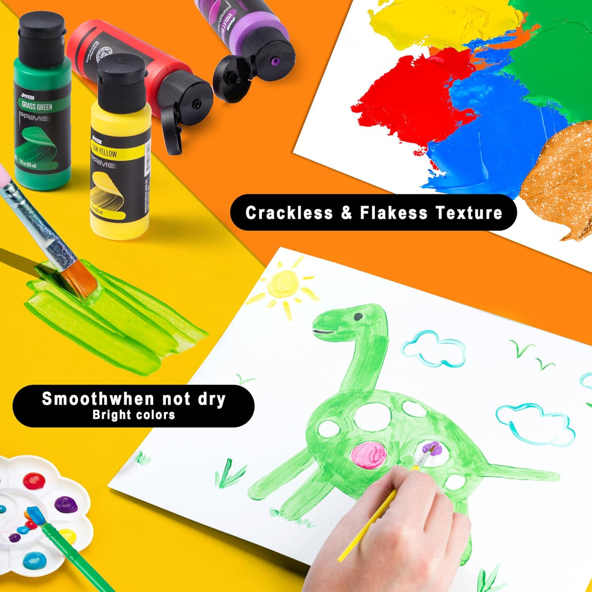 JOYIN Washable Tempera Paint Set for Kids 42PCS - 2 Fl Oz (Pack of 12) - image 4