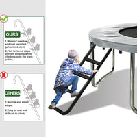 Eurmax USA Universal Trampoline Ladder - Black-Ladder no shoes pocket - image 4