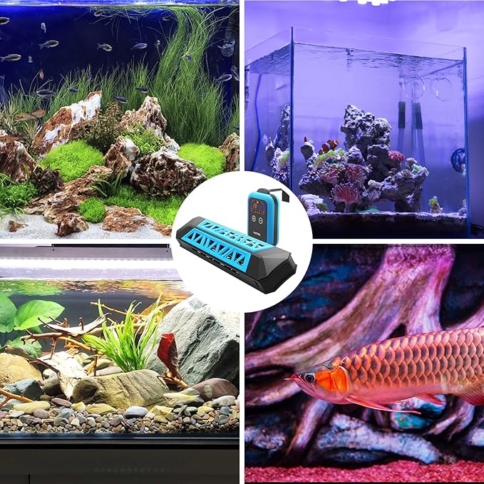 ＭagTool Aquarium Heater, 100W-1200W Submersible Fish Tank Heater with Over-Temperature Protection & Automatic Power-Off Fish Heater with Digital Controller for Freshwater & Saltwater 65-75-156 Gal