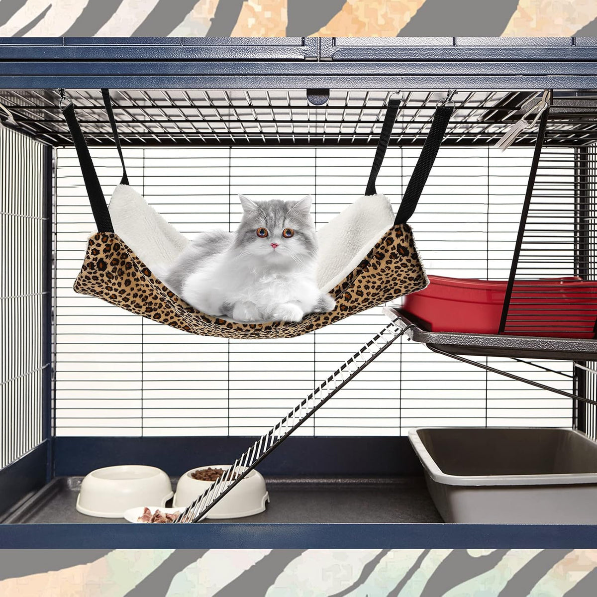 BBTO 3 Pcs Reversible Hanging Hammock Soft Plush for Cat Ferret - Dot - image 4
