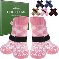EXPAWLORER Dog Socks for Hot Pavement Summer to Prevent Licking Paws - Medium / Pink