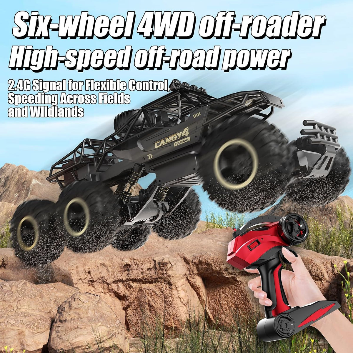 Jiakora RC Cars Remote Control Car 1:12 Off Road Truck - 6 Wheels Black - image 4