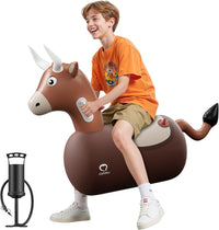 QPAU Inflatable Dinosaur Bouncy Hopper Toy - Bull / 1 Pack