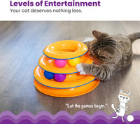 Catstages Tower of Tracks Interactive Cat Toy, 6 Spinning Balls - Orange / One-Size - image 2