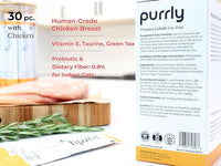 Purrly Low Calorie Premium Lickable Cat Treat Topper Healthy Chicken Variety Bundle (90 Count) Human-Grade Protein Sources with Functional Nutrients Wet Squeeze Creamy Purée Grain-Free Non-GMO