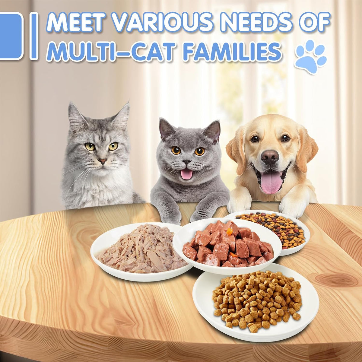6 Pack Cat Food Bowl, Ceramic Cat Bowls - White - image 4
