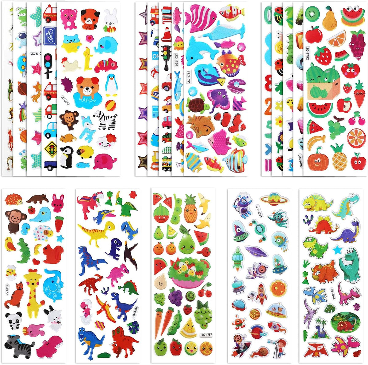 Puffy 3D Sticker for Kid & Toddler 500+ Variety Pack Cute Scrapbook - Boy Style