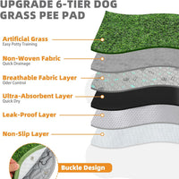 Dog Grass Pad with Washable Pee Pads for Puppy Potty Tray - Green / 20" x 25" (2 Pack) - image 3