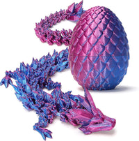Zobetro 3D Printed Dragon Easter Basket Stuffers Surprise Egg - Purple