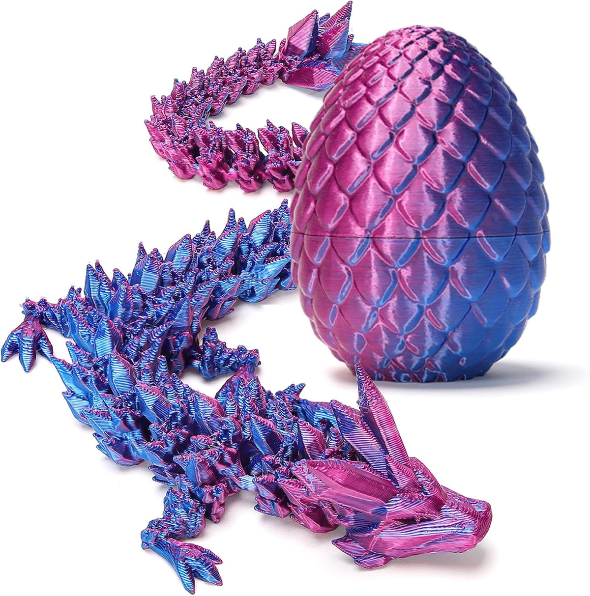 Zobetro 3D Printed Dragon Easter Basket Stuffers Surprise Egg - Purple