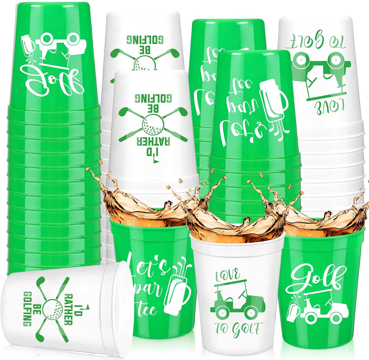 Norme 24 reusable plastic soccer party cups in 4 printed styles - view 4