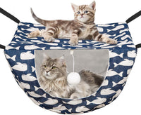 JSPYFITS Cat Cage Hammock with Ball - Blue