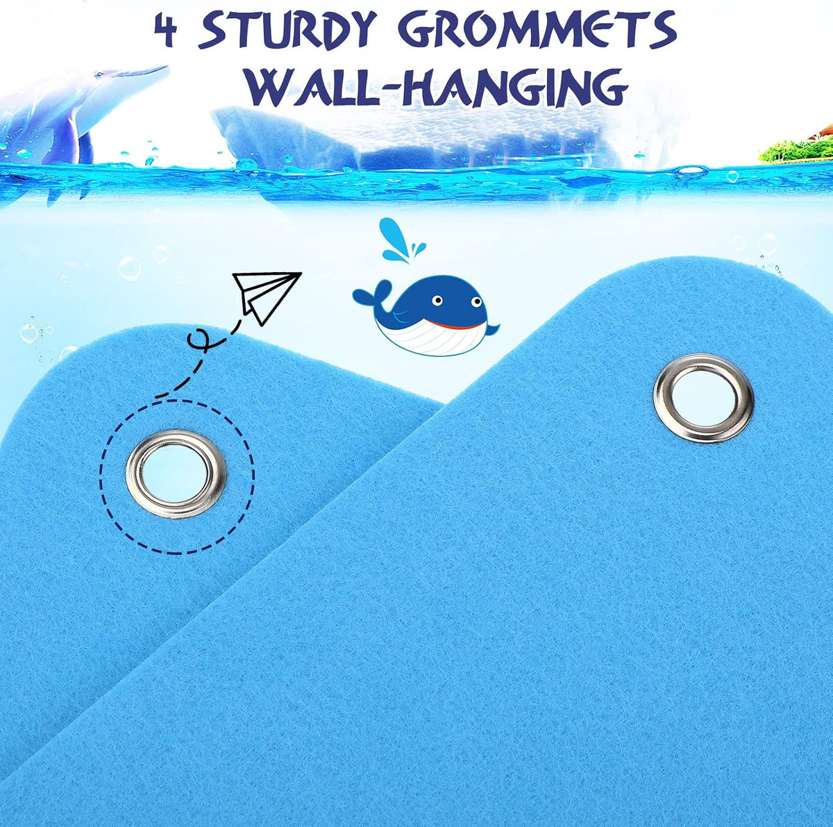 Yunsailing felt story boards for kids, 4 black flannel boards with grommets - view 14