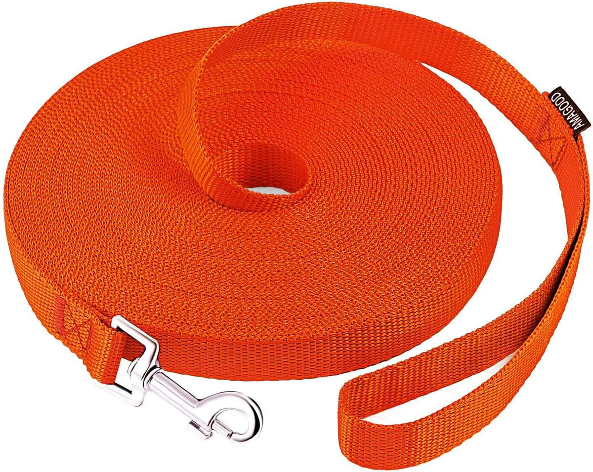 Long Dog Leashes for Training 15/20/30/50/100FT Lead for Medium Small - 3/4 Inch x 50 Feet / Orange