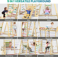 BlueWood Upgraded Indoor Jungle Gym 9-in-1 Playground Kids Climbing - Colorful / 9-in-1 - image 4