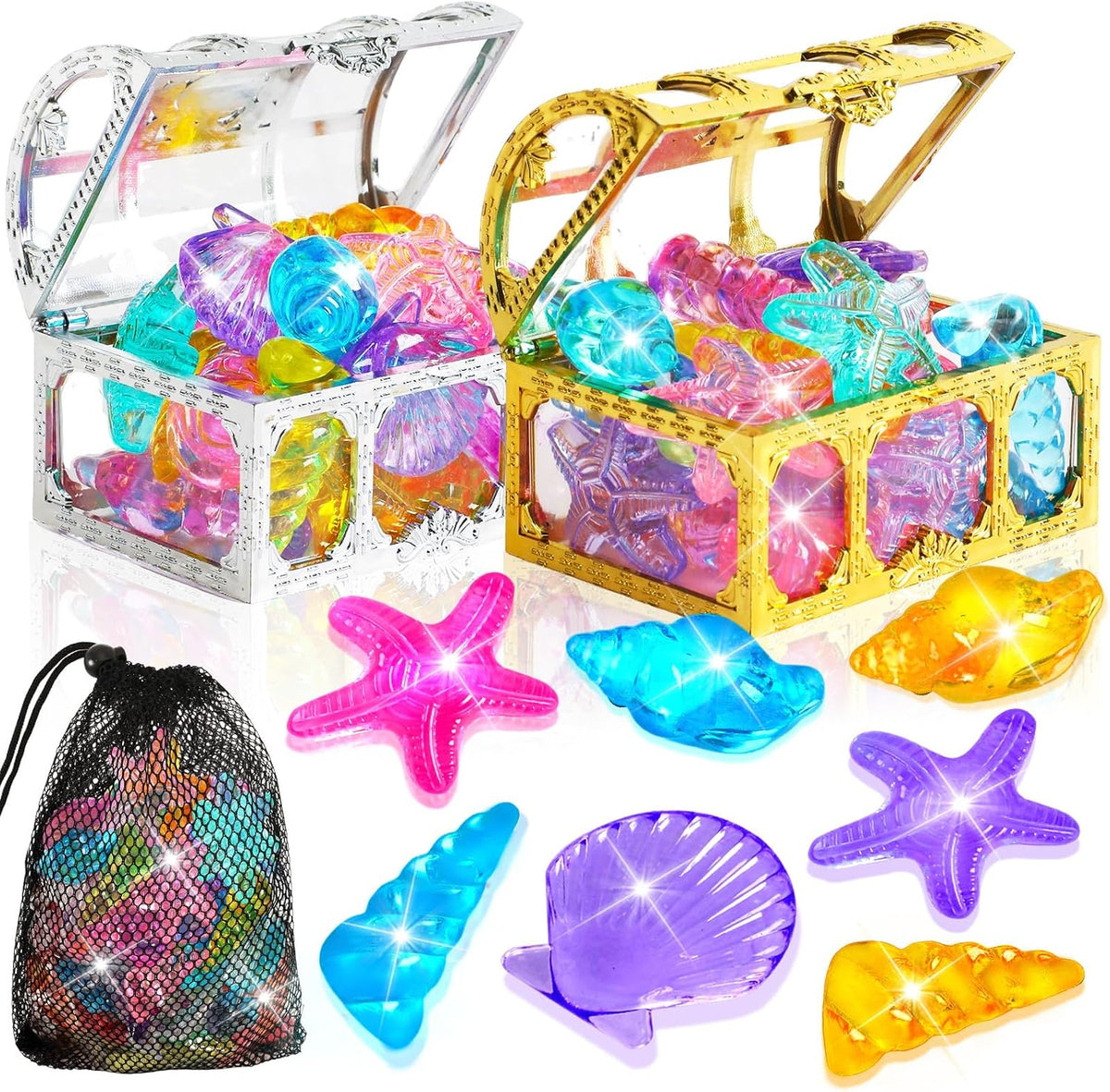 MARFOREVER diving gems pool toys, 15 colorful acrylic diamonds in two sizes - view 3