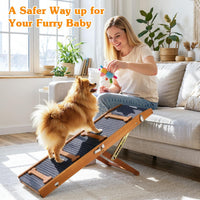 Dog Ramp for Couch, Foldable Dog Ramps for Small Dogs Up to – Essentials for Dogs - Walnut - image 4